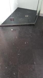 Black Marble - Satin honed finish - The grout lines are flush with the marble for easy maintenance