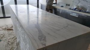 Carrara marble being repaired