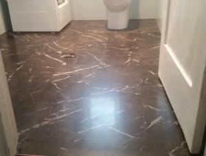 Honed satin finish with polyester grout