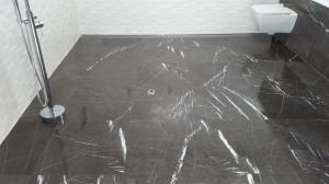 Marble after restoration with polyester grout for a seamless finish