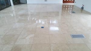 Travertine before restoration the grout was always difficult to clean