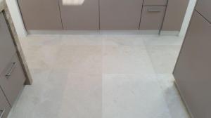 Travertine kitchen after cleaning